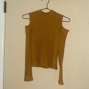 Charlotte Russe mustard cold shoulder top